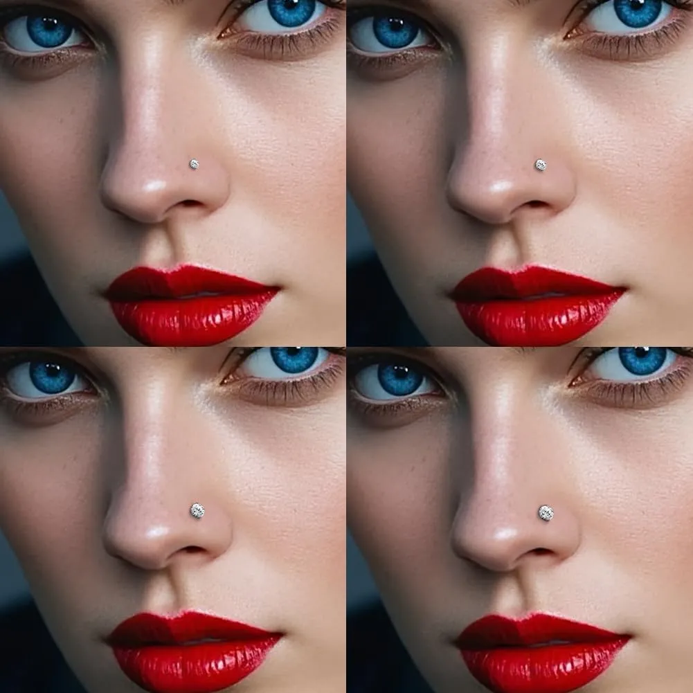 intera Hypoallergenic 20G 18G Nose Rings Stud for Women Men Surgical Steel Nose Piercing Jewelry Gold Silver Rose Gold Nose Earrings