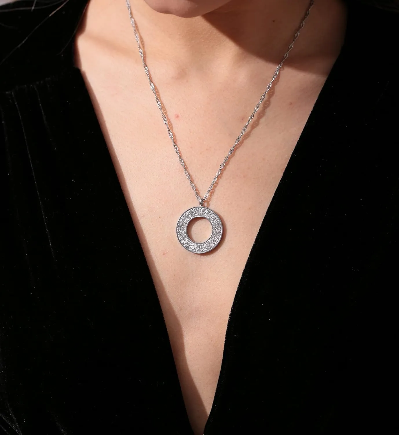 Islamic Jewelry Gifts for Women Muslim Pendant Gold Allah Arabic Necklaces Ayatul Kursi Necklace
