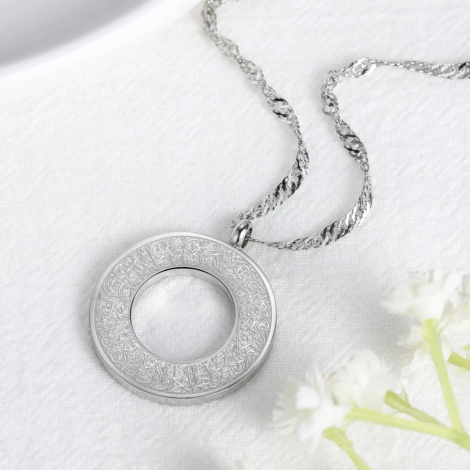 Islamic Jewelry Gifts for Women Muslim Pendant Gold Allah Arabic Necklaces Ayatul Kursi Necklace