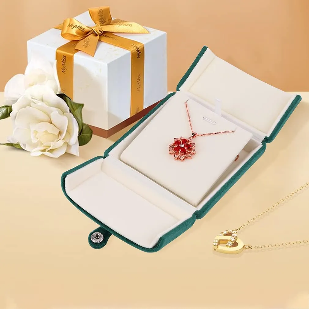 iSuperb Pendant Necklace Box Jewelry Gift Box Bracelet Chain Earrings Jewelry Display Storage for Christmas Engagement Proposal
