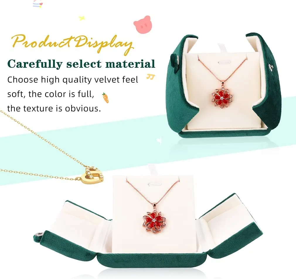 iSuperb Pendant Necklace Box Jewelry Gift Box Bracelet Chain Earrings Jewelry Display Storage for Christmas Engagement Proposal