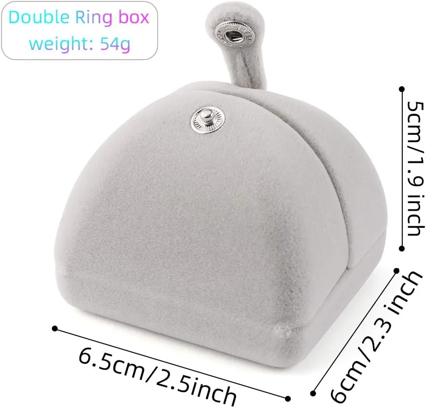 iSuperb Velvet Double Ring Box Proposal Engagement Couple Ring Boxes Premium Jewelry Gift Box Double Open Ring Box for Wedding Ceremony Anniversary