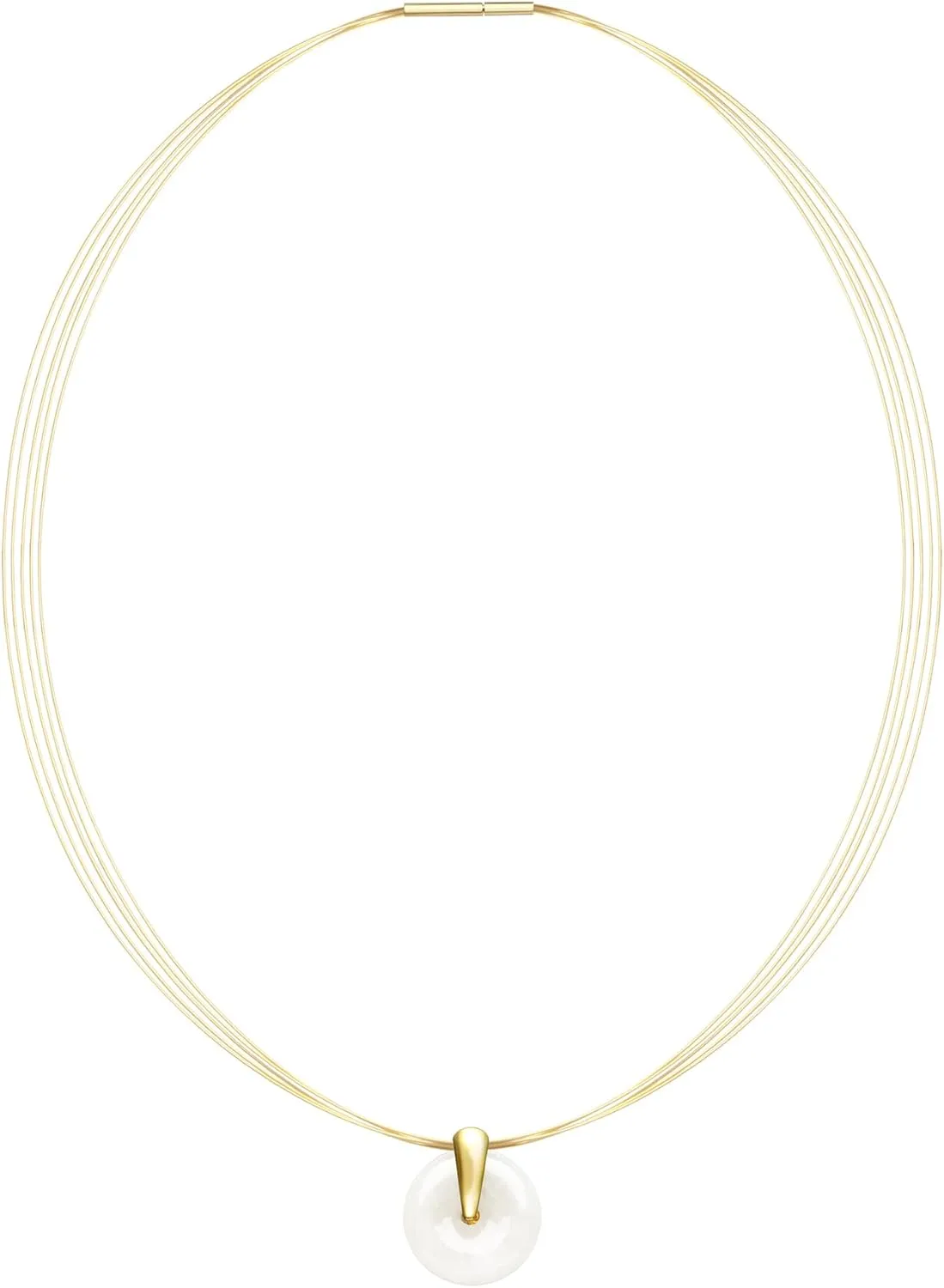 Jade Pendant Necklaces for Women, 14k Gold Necklace for women, Japanese Titanium Steel Gold-Plated Jadeite Necklace, Natural Jadeite Choker Necklace, Fashion Jewelry, Best Gift for Ladies