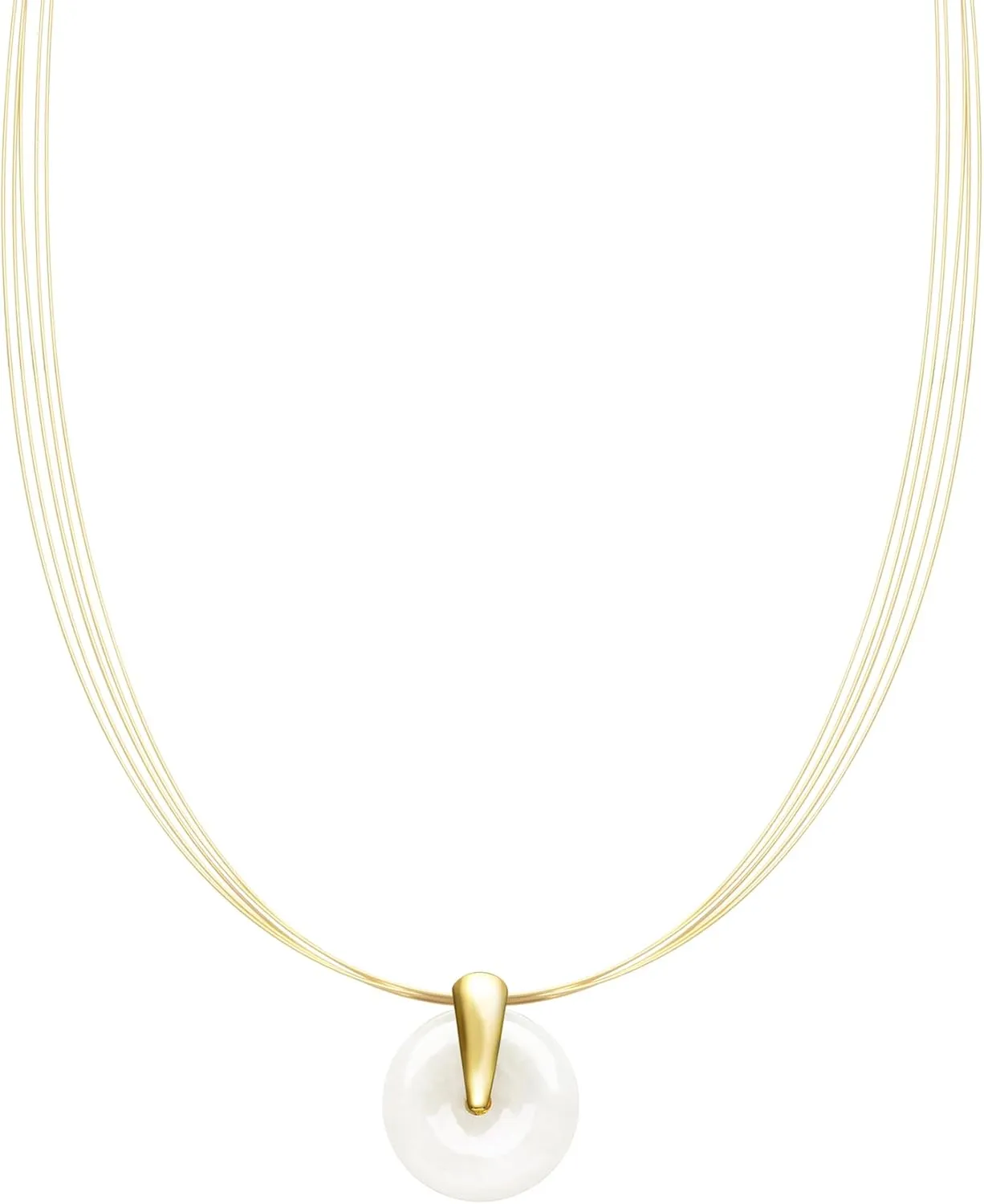 Jade Pendant Necklaces for Women, 14k Gold Necklace for women, Japanese Titanium Steel Gold-Plated Jadeite Necklace, Natural Jadeite Choker Necklace, Fashion Jewelry, Best Gift for Ladies
