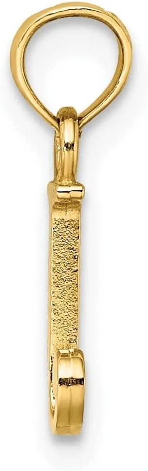 Jewelry Affairs Solid 14K Gold Polished Block Initial Letter Pendant, 12x10mm