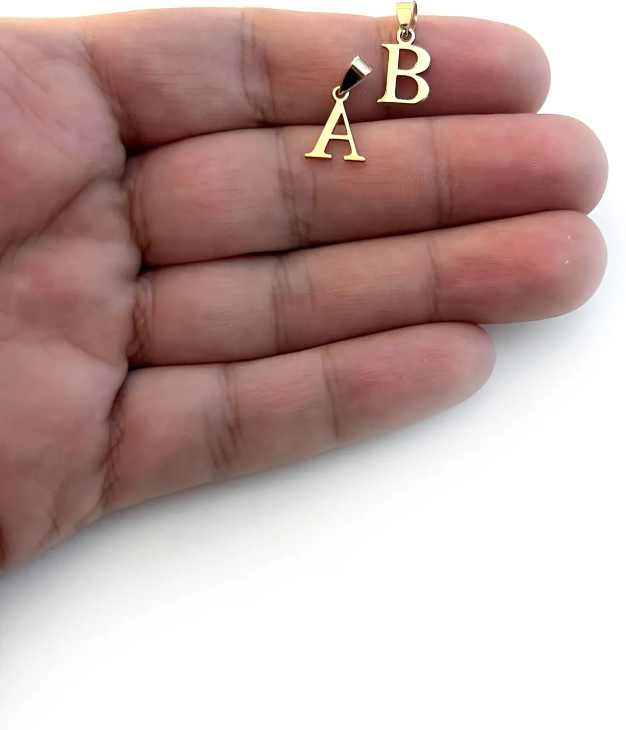 Jewelry Affairs Solid 14K Gold Polished Block Initial Letter Pendant, 12x10mm