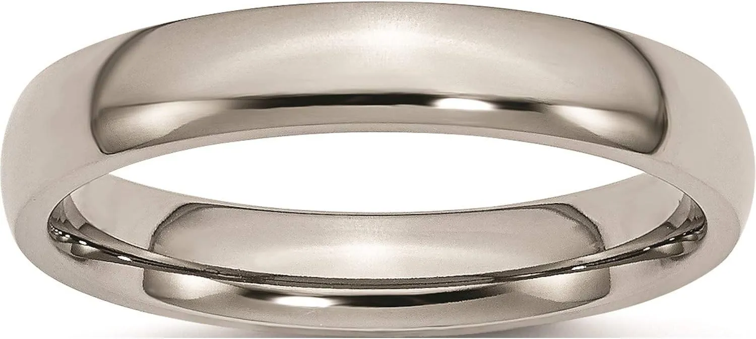 Jewelry By Sweet Pea Titanium 4mm Polished Band (Width=4)