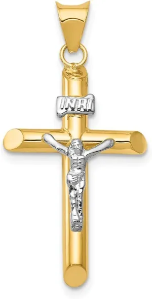 Jewels By Lux 14K Two Tone Gold Polished Jesus Crucifix Pendant