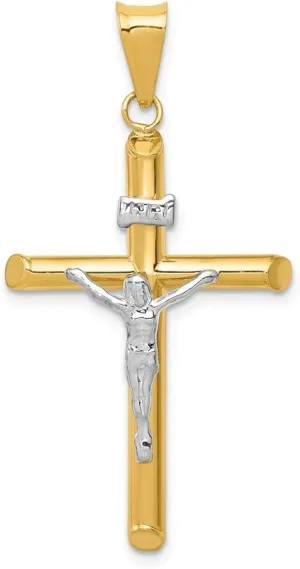 Jewels By Lux 14K Two Tone Gold Polished Jesus Crucifix Pendant