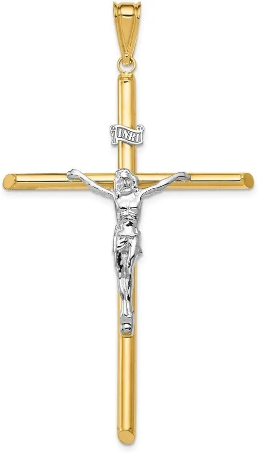 Jewels By Lux 14K Two Tone Gold Polished Jesus Crucifix Pendant