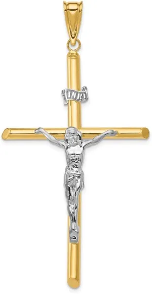 Jewels By Lux 14K Two Tone Gold Polished Jesus Crucifix Pendant