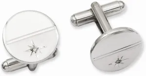 Jewels By Lux Kelly Waters .01 Ct. Diamond Polished & Satin Cuff Links