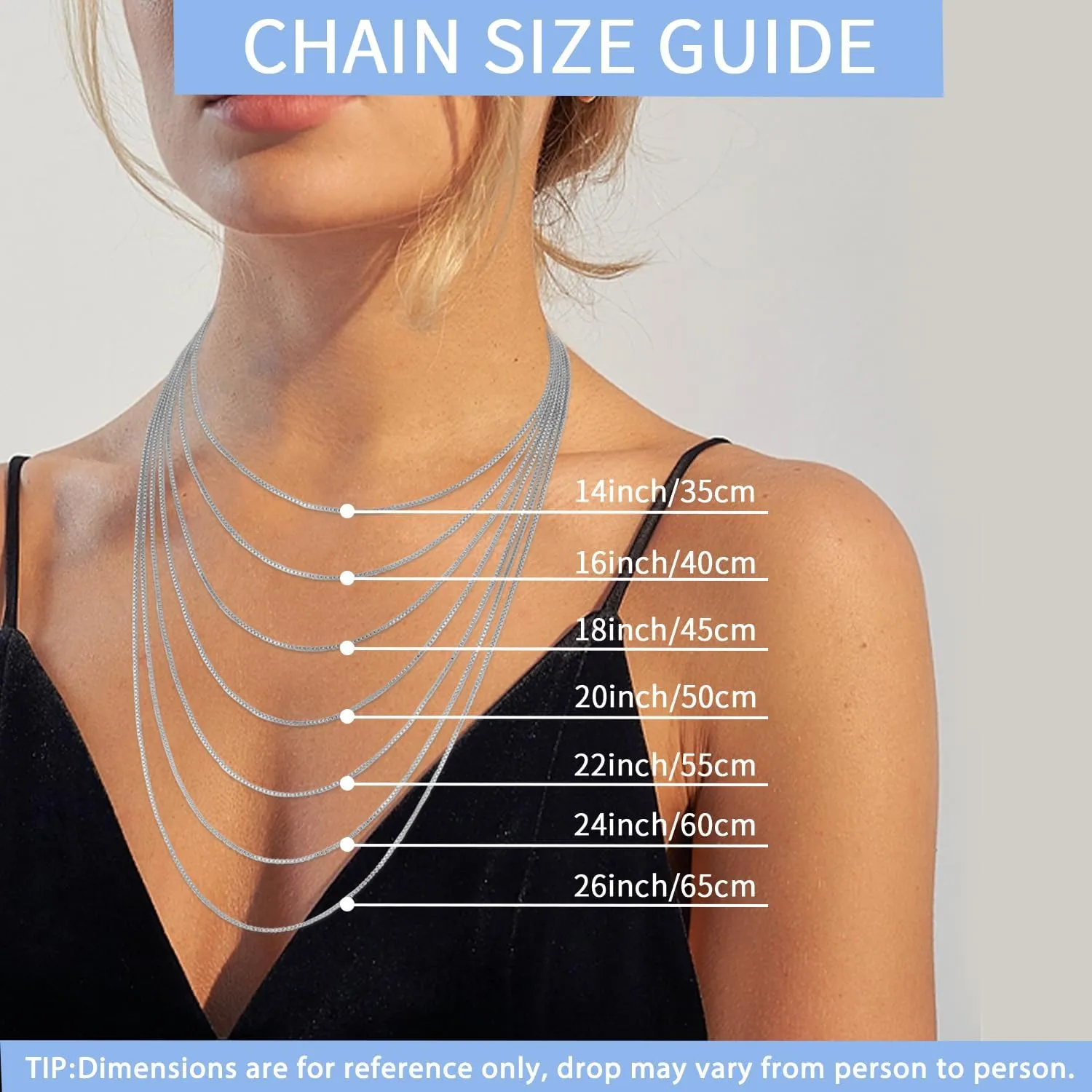 Jewlpire 14-26 Inch Italian 1.3MM 24K Gold Plated 925 Sterling Silver Box Chain Necklace for Women, Thin Women's Chain Necklaces