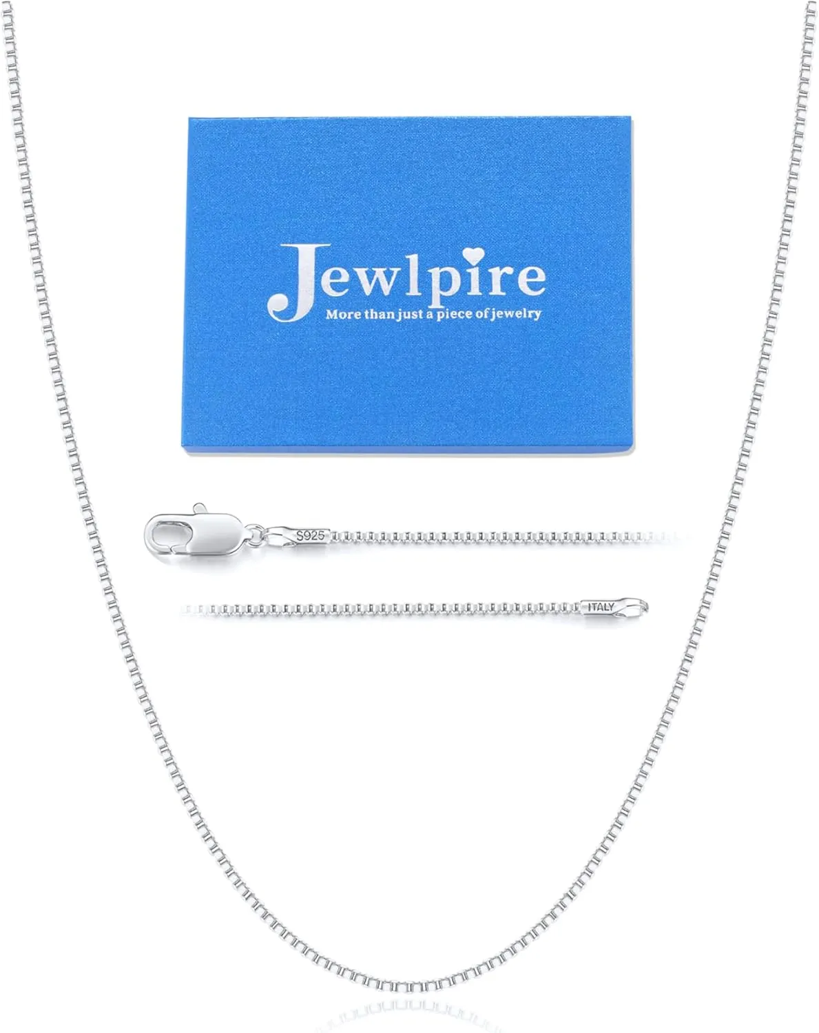 Jewlpire 14-26 Inch Italian 1.3MM 24K Gold Plated 925 Sterling Silver Box Chain Necklace for Women, Thin Women's Chain Necklaces