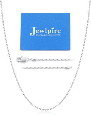 Jewlpire 14-26 Inch Italian 1.3MM 24K Gold Plated 925 Sterling Silver Box Chain Necklace for Women, Thin Women's Chain Necklaces