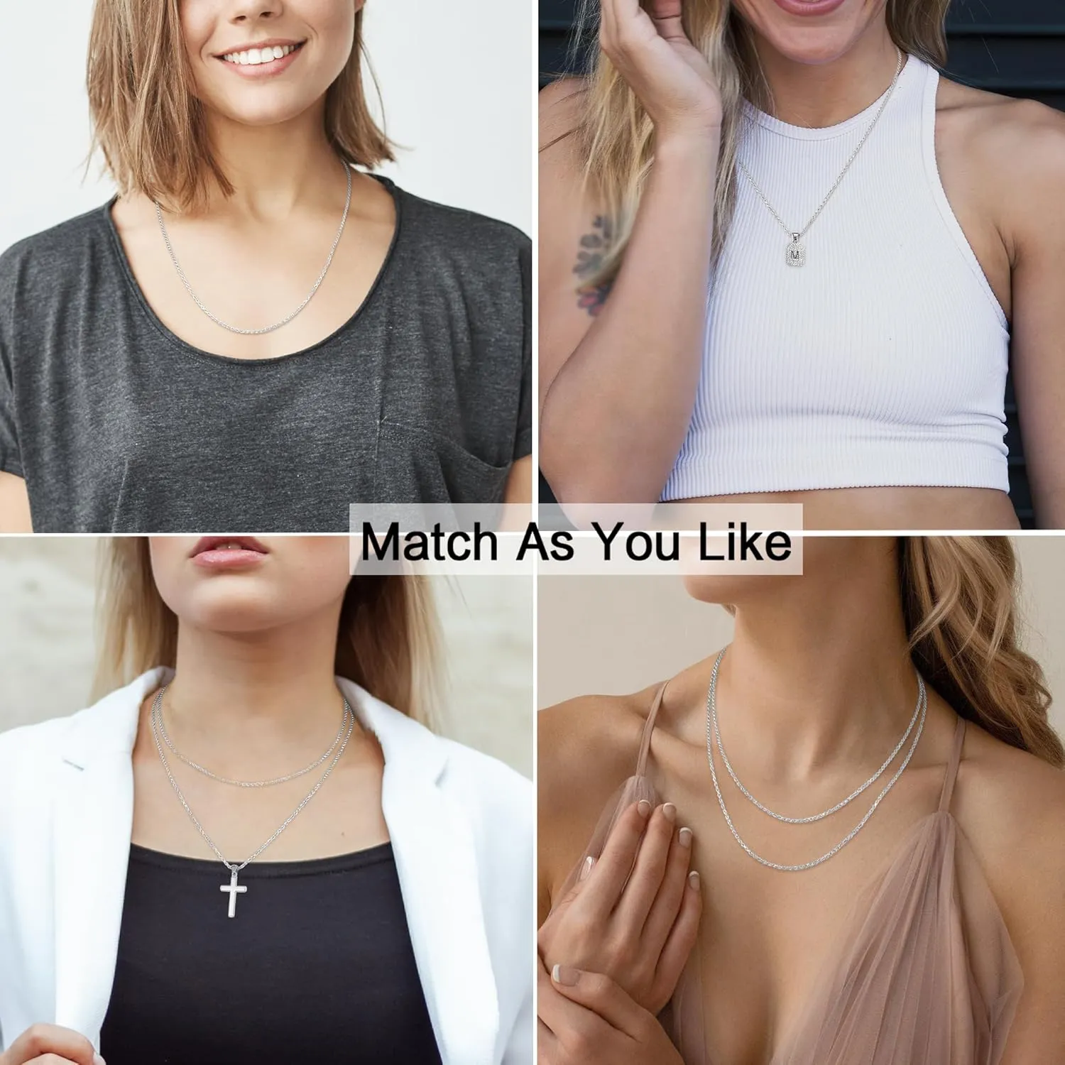 Jewlpire 925 Sterling Silver Chain Necklace for Women Men, 1.5mm Rope Chain Necklace Women's Chain Necklaces 16/18/20/22/24/26 Inch