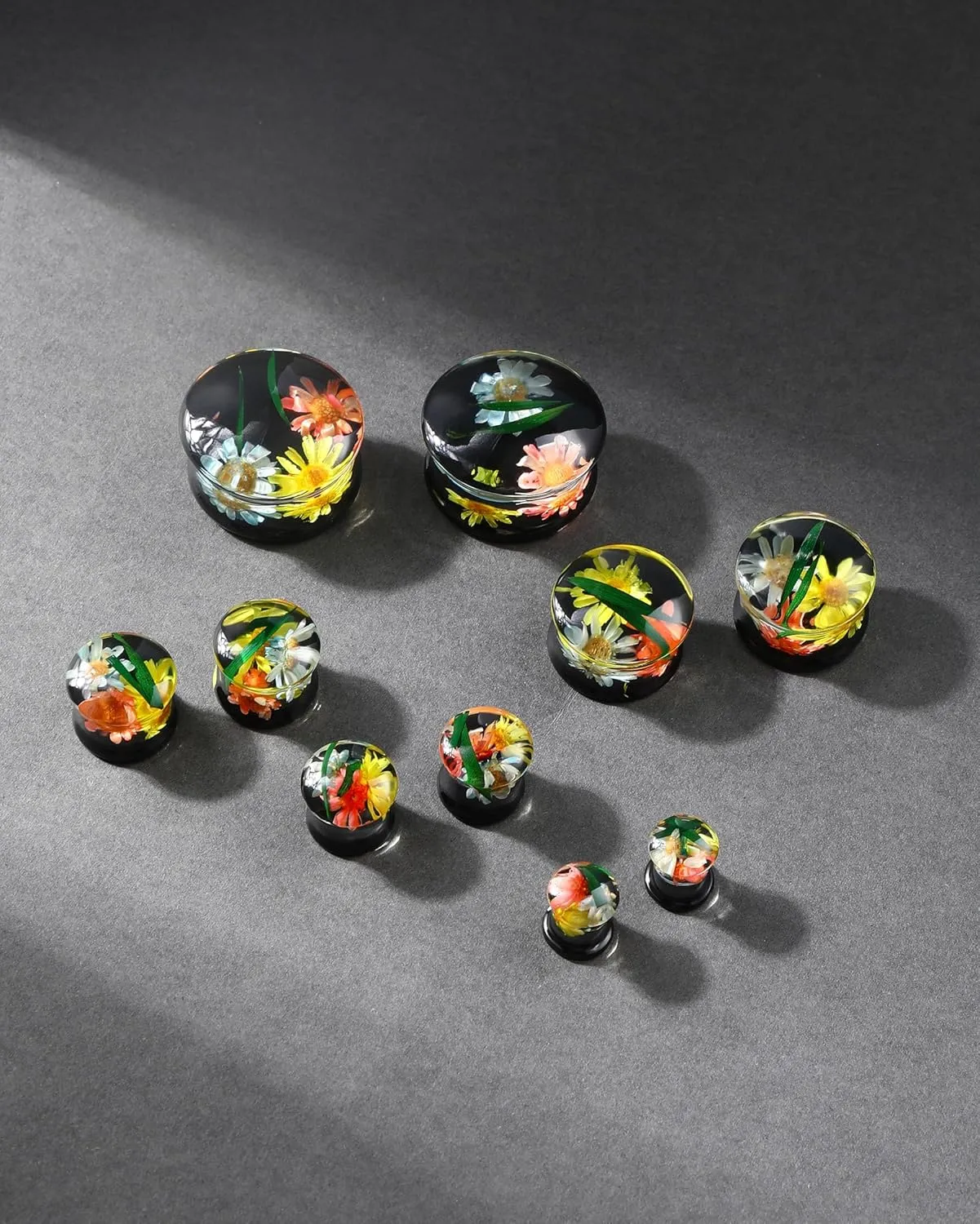 Jewseen 2g-1 Ear Gauges Plugs 2Pcs Ear Tunnels Double Flared Gauges Tunnels Stretchers Ear Plugs Piercing Jewelry for Women