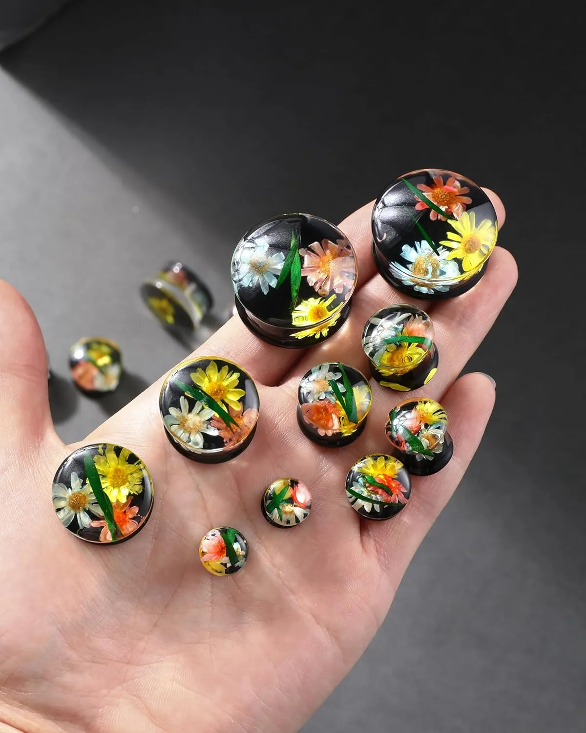 Jewseen 2g-1 Ear Gauges Plugs 2Pcs Ear Tunnels Double Flared Gauges Tunnels Stretchers Ear Plugs Piercing Jewelry for Women