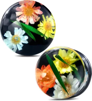 Jewseen 2g-1 Ear Gauges Plugs 2Pcs Ear Tunnels Double Flared Gauges Tunnels Stretchers Ear Plugs Piercing Jewelry for Women