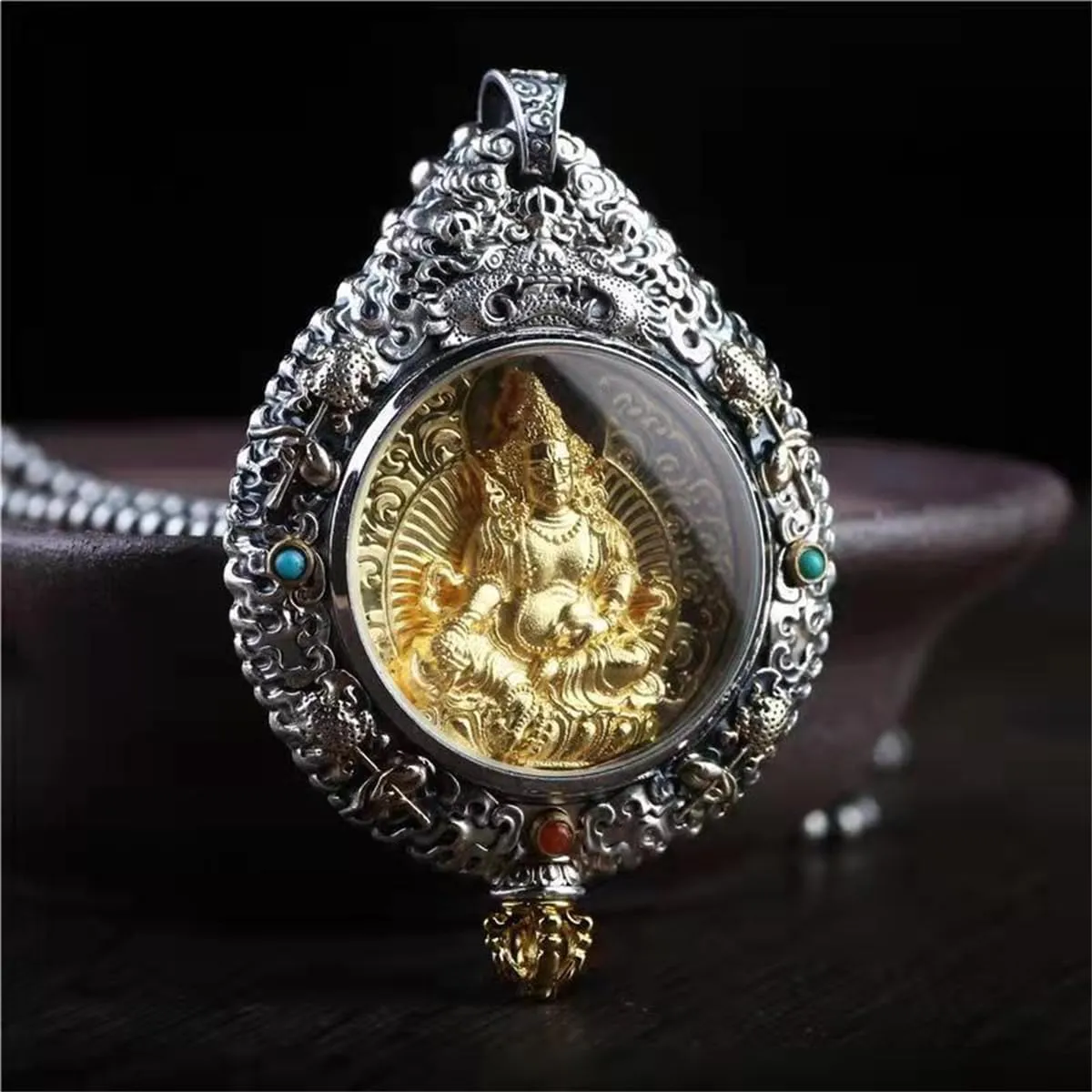 JILIYUPA Good Luck Necklace Buddha Totem Pendant with 51cm 5cm Extender Chain, Men Women Chinese Religion Lucky Amulet Protection Fengshui Jewelry Reiki Healing