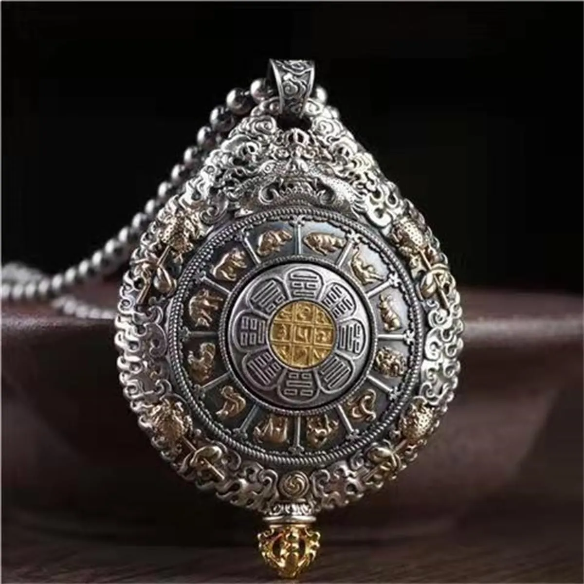 JILIYUPA Good Luck Necklace Buddha Totem Pendant with 51cm 5cm Extender Chain, Men Women Chinese Religion Lucky Amulet Protection Fengshui Jewelry Reiki Healing