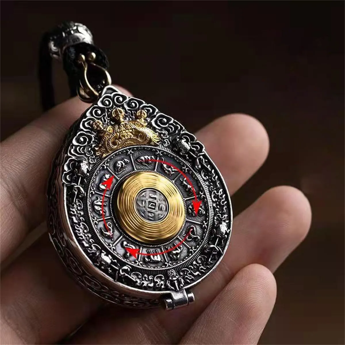 JILIYUPA Good Luck Necklace Buddha Totem Pendant with 51cm 5cm Extender Chain, Men Women Chinese Religion Lucky Amulet Protection Fengshui Jewelry Reiki Healing
