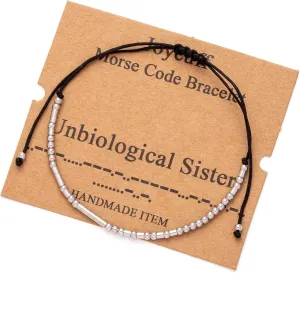 JoycuFF Morse Code Bracelets for Women Unique Funny Gifts for Women Her Handmade Silk Wrap Jewelry