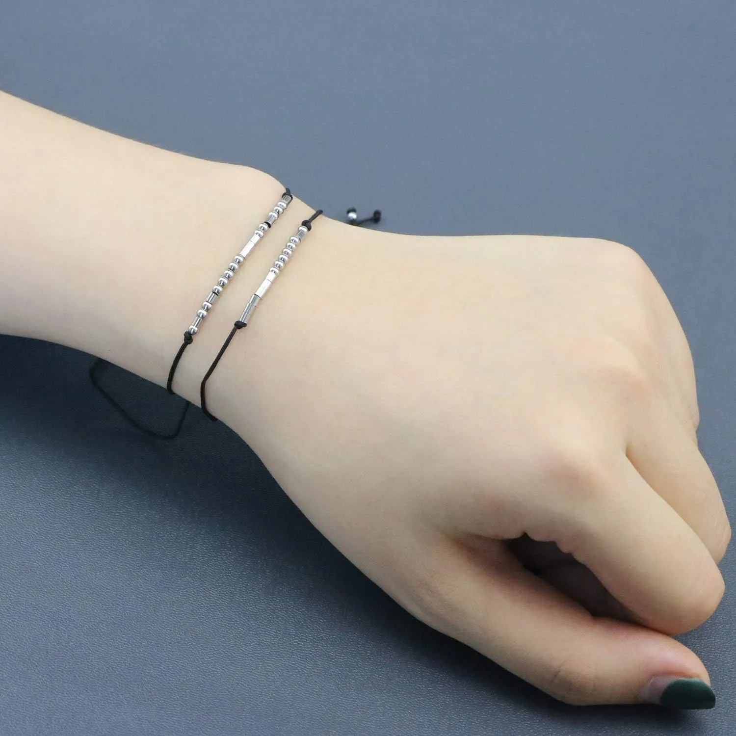 JoycuFF Morse Code Bracelets for Women Unique Funny Gifts for Women Her Handmade Silk Wrap Jewelry