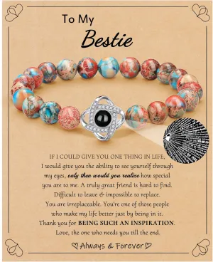 JSJOY I Love You in 100 Languages Bracelet: Unique Gifts for Mom, Daughter, Sister, Girlfriend, Wife - Christmas Stocking Stuffers