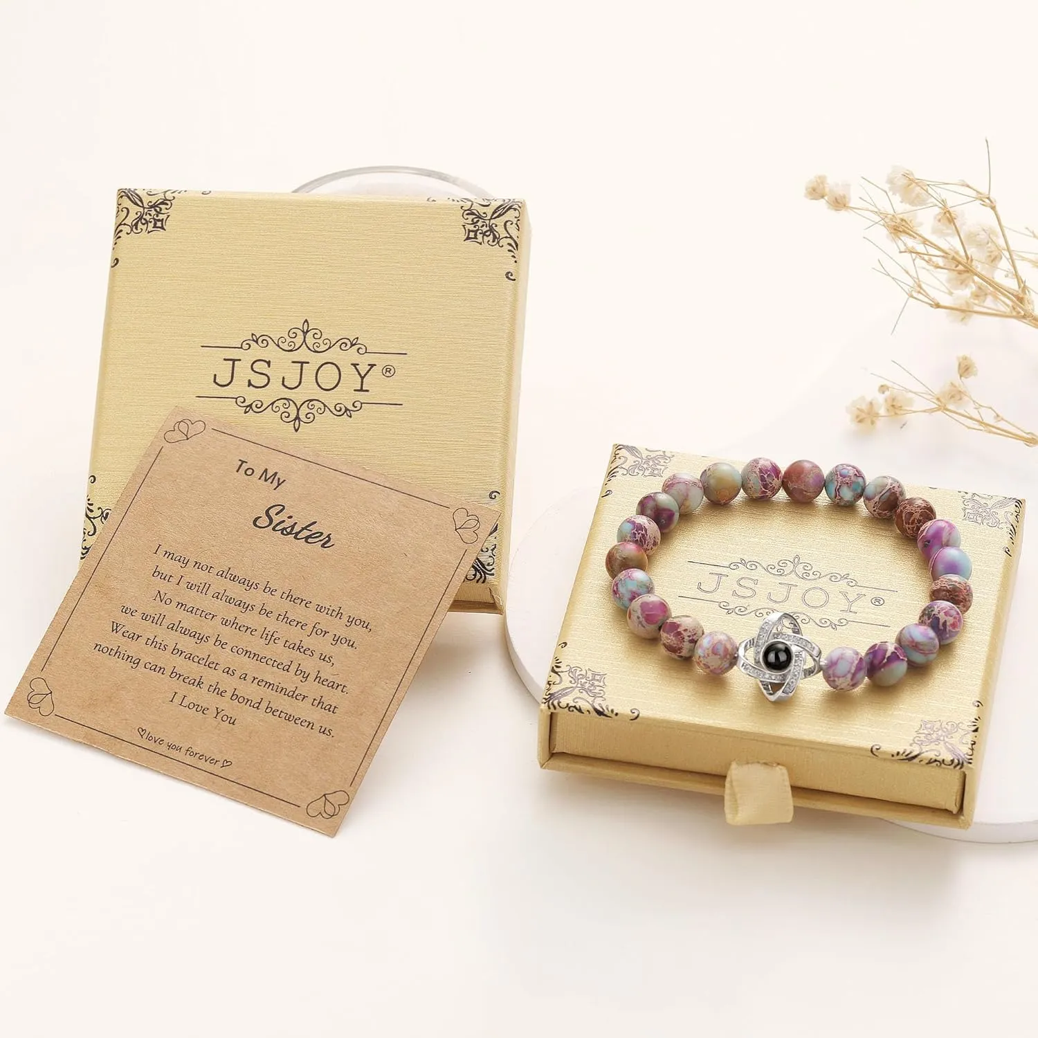 JSJOY I Love You in 100 Languages Bracelet: Unique Gifts for Mom, Daughter, Sister, Girlfriend, Wife - Christmas Stocking Stuffers
