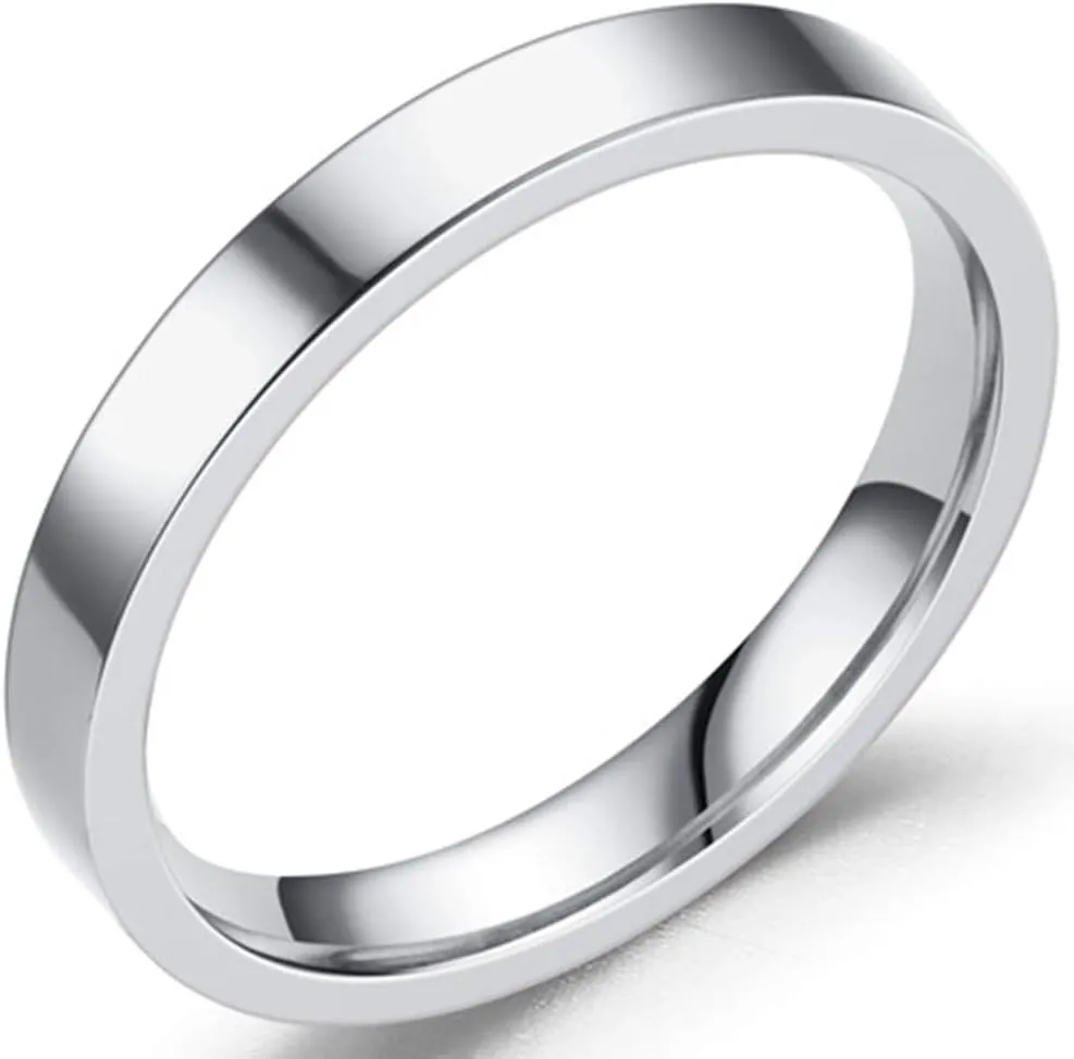 Jude Jewelers 3mm Stackable Stainless Steel High Polished Wedding Band Classical Ring