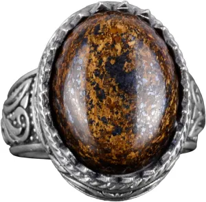 KAMBO Exclusive Collection: 925K Solid Sterling Silver Men's Ring with Natural Gemstones - Unique Handcrafted Elegance