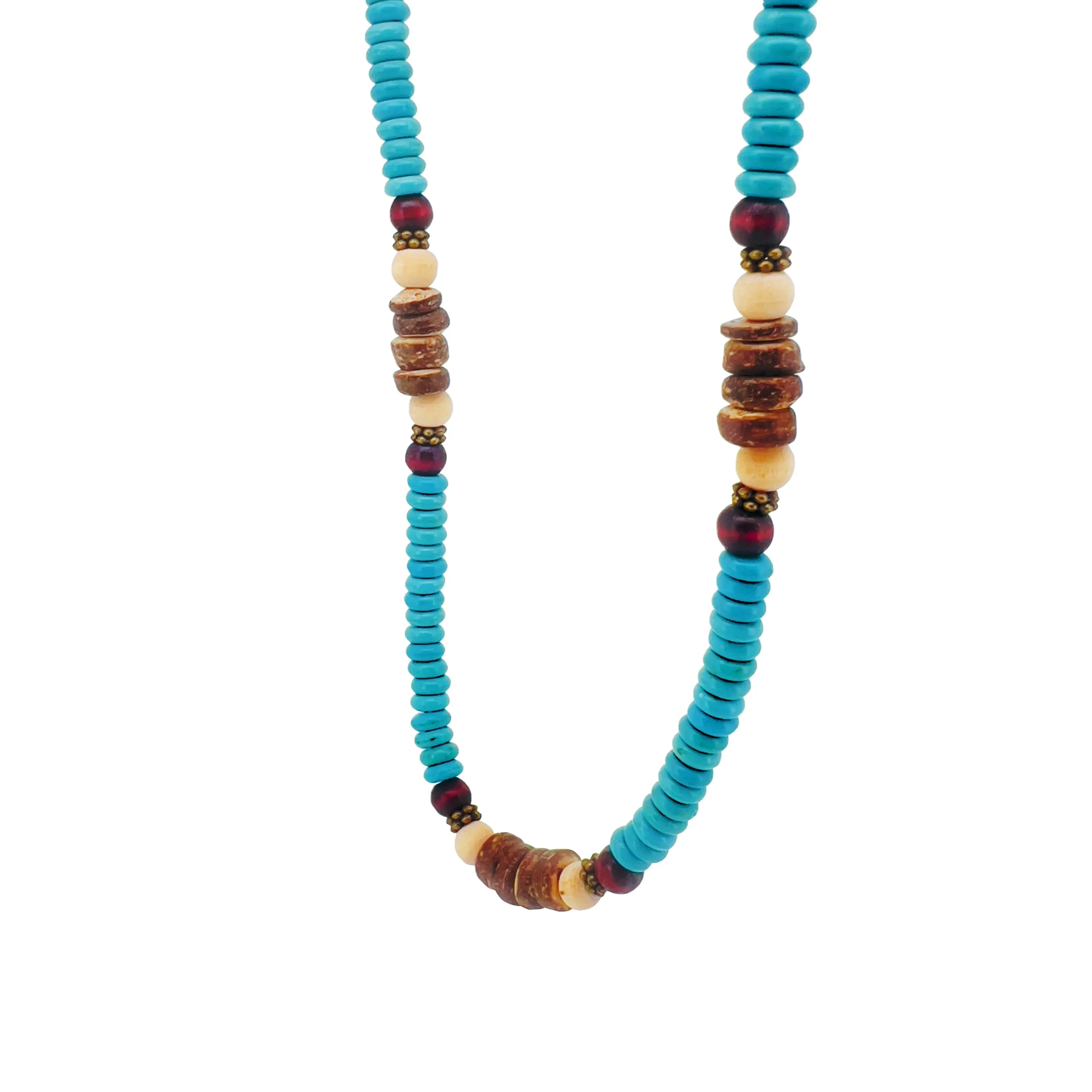 Keelan Beaded Shell & Wood Necklace