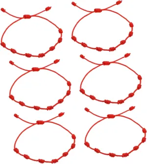 KESYOO 6pcs Adjustable Red Knot Bracelet Handmade Braided Rope Wristband Friendship Jewelry Luck Symbol Wrist Rope Unique Red Rope Wrist Chain for Men and Women