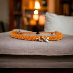 Kidney Cancer Awareness Bracelet | In Support of Loved Ones Battling Cancer | Fund Raising | Gift for her | Gift for him | Braided.