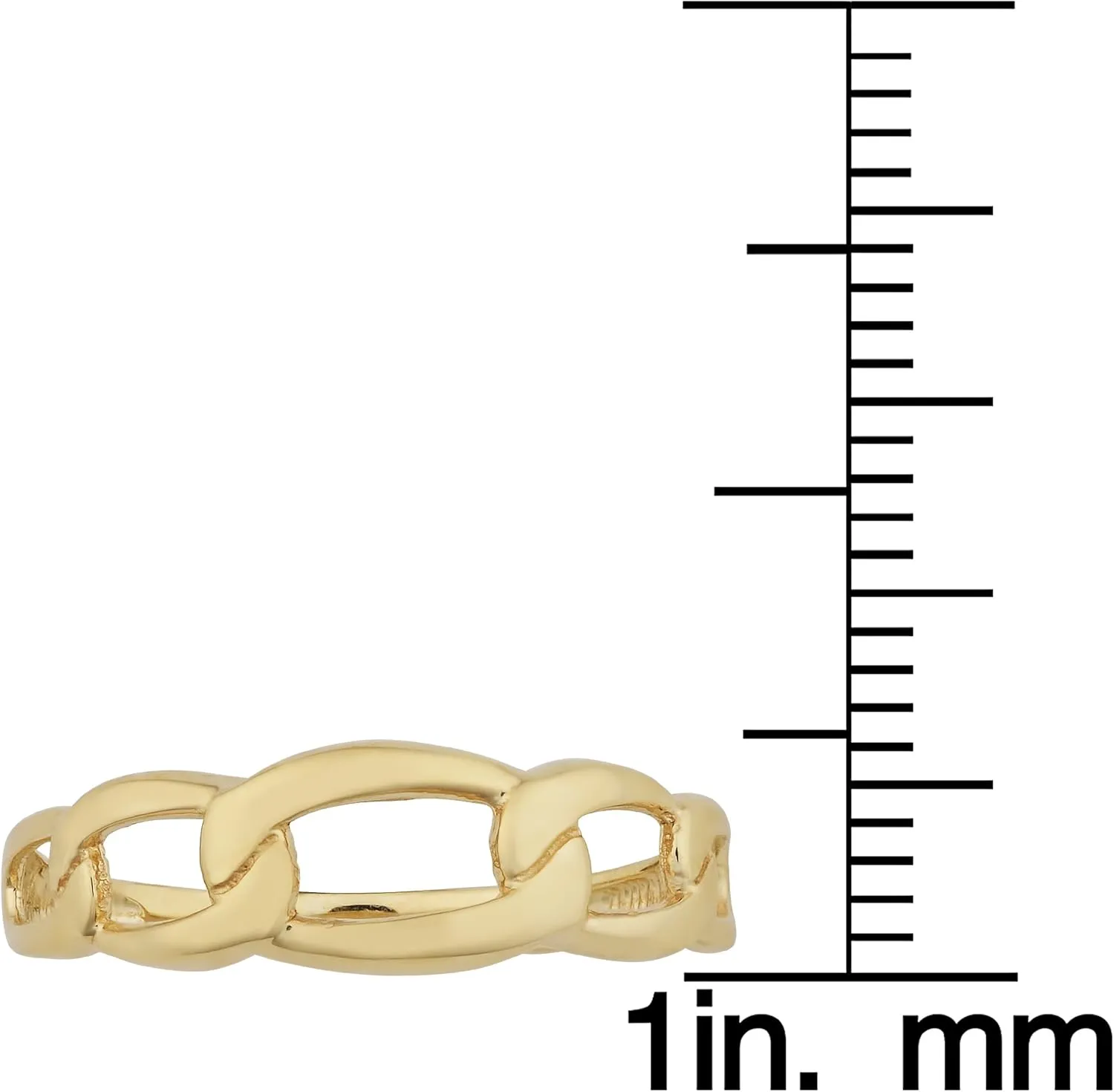 Kooljewelry Minimalist 10k Yellow Gold Polished Figaro Ring