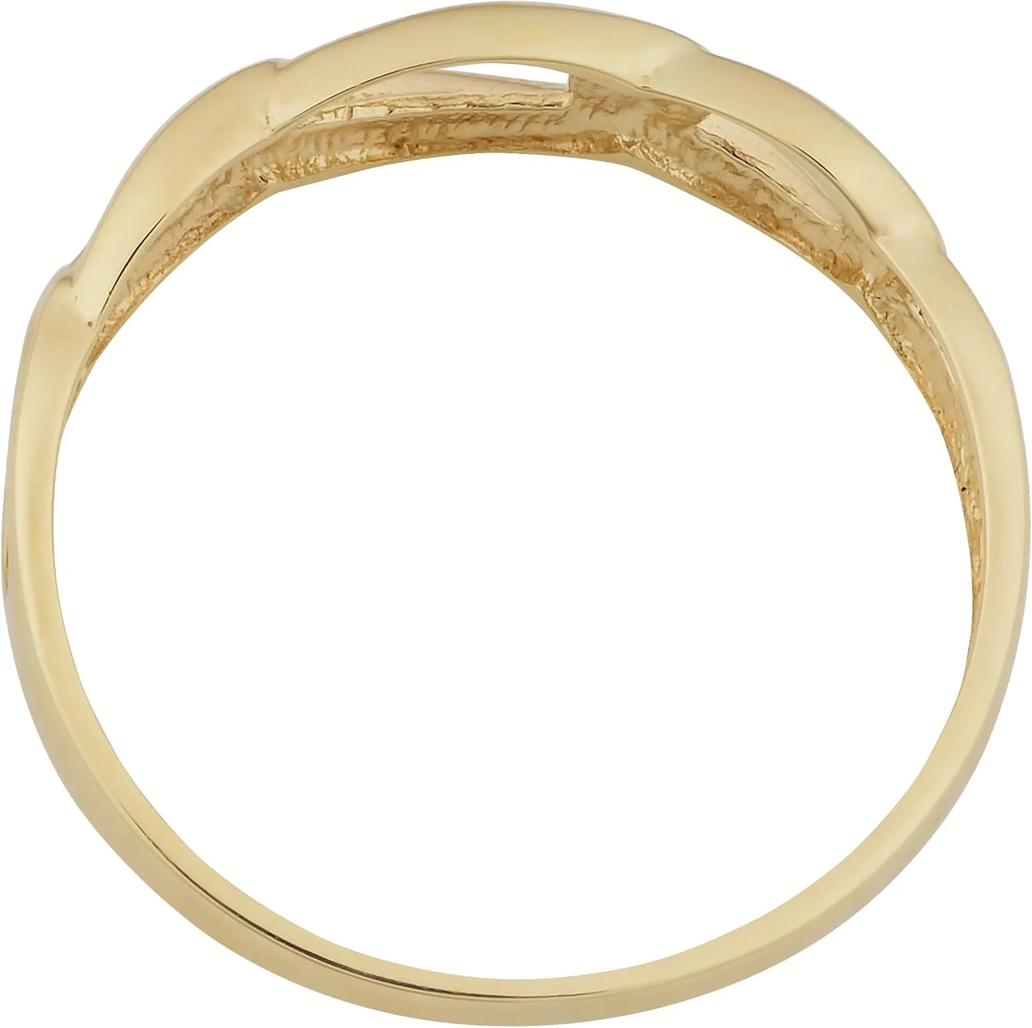 Kooljewelry Minimalist 10k Yellow Gold Polished Figaro Ring