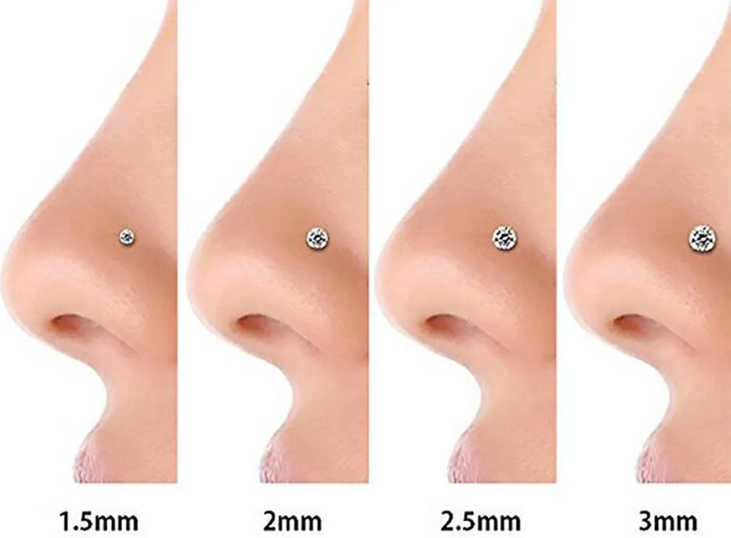 Kridzisw 18G 20G Threadless Push in Nose Rings Studs 6mm 7mm Bar Surgical Steel Flat Back Opal Cartilage Tragus Helix Earrings Stud Lip Larbret Ring Piercing Jewelry for Women Men Opal 2MM 2.5MM 3MM