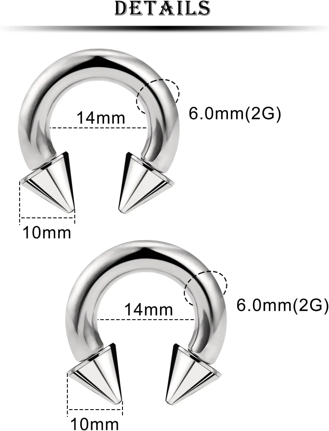 Kridzisw 8G 6G 4G 2G Titanium Septum Ring Gauges Earring Stretching kit 8 Gauge Hypoallergenic Lobe Hoop Earring Medical Implant Grade Large Septum Nose Ring Piercing Jewelry for Women Men