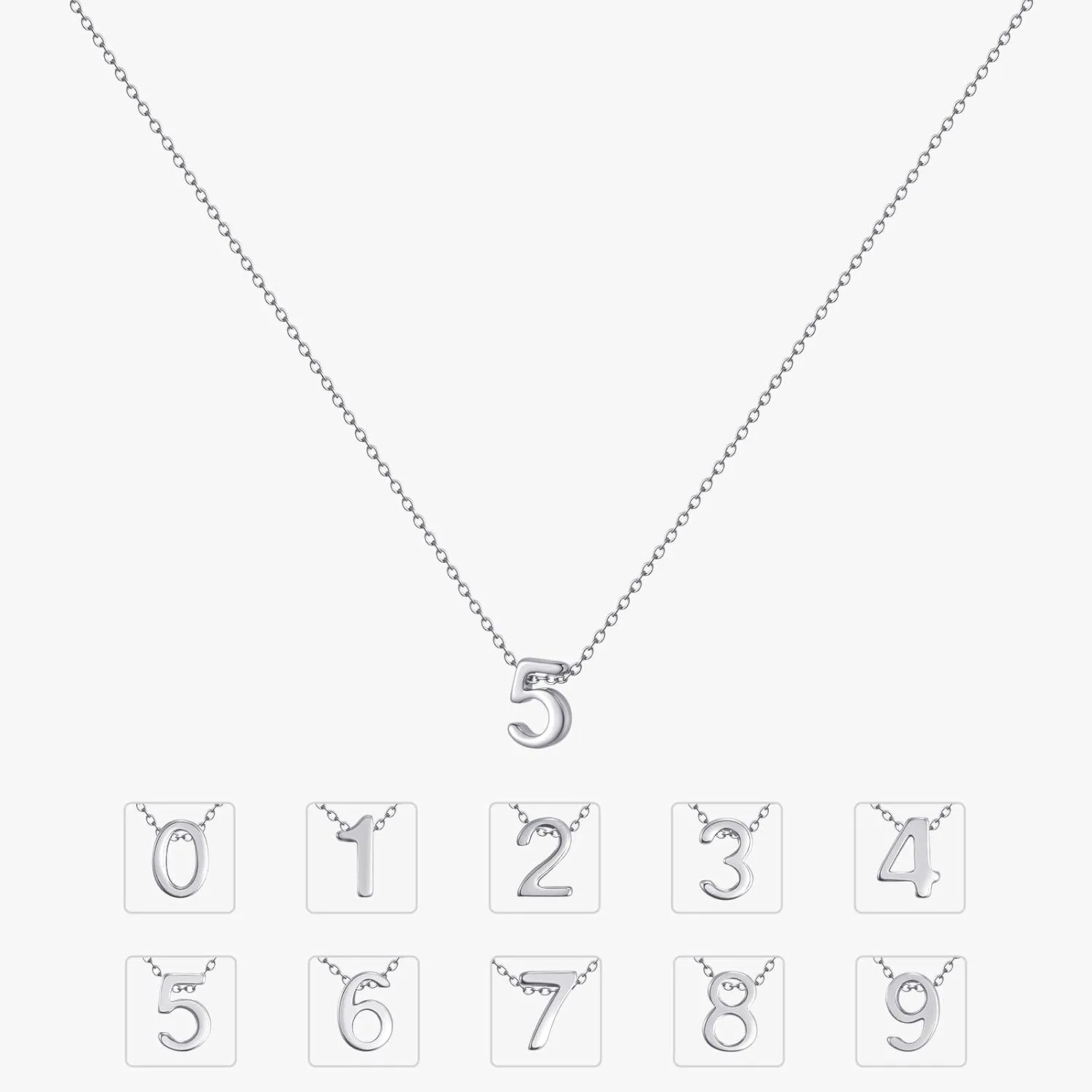KSF Gold Number Necklace for Women - DIY 10 PCS Number 0-9 Charm Dainty 18K Gold Plated Number Pendant Birth Month Choker Necklace Personalized Jewelry Birthday Gift for Her Women