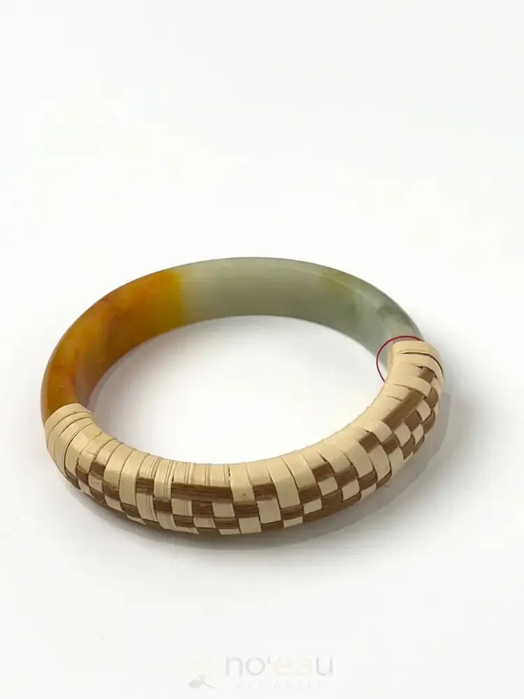 Lauhala Wrapped Jade Bracelets Size 7