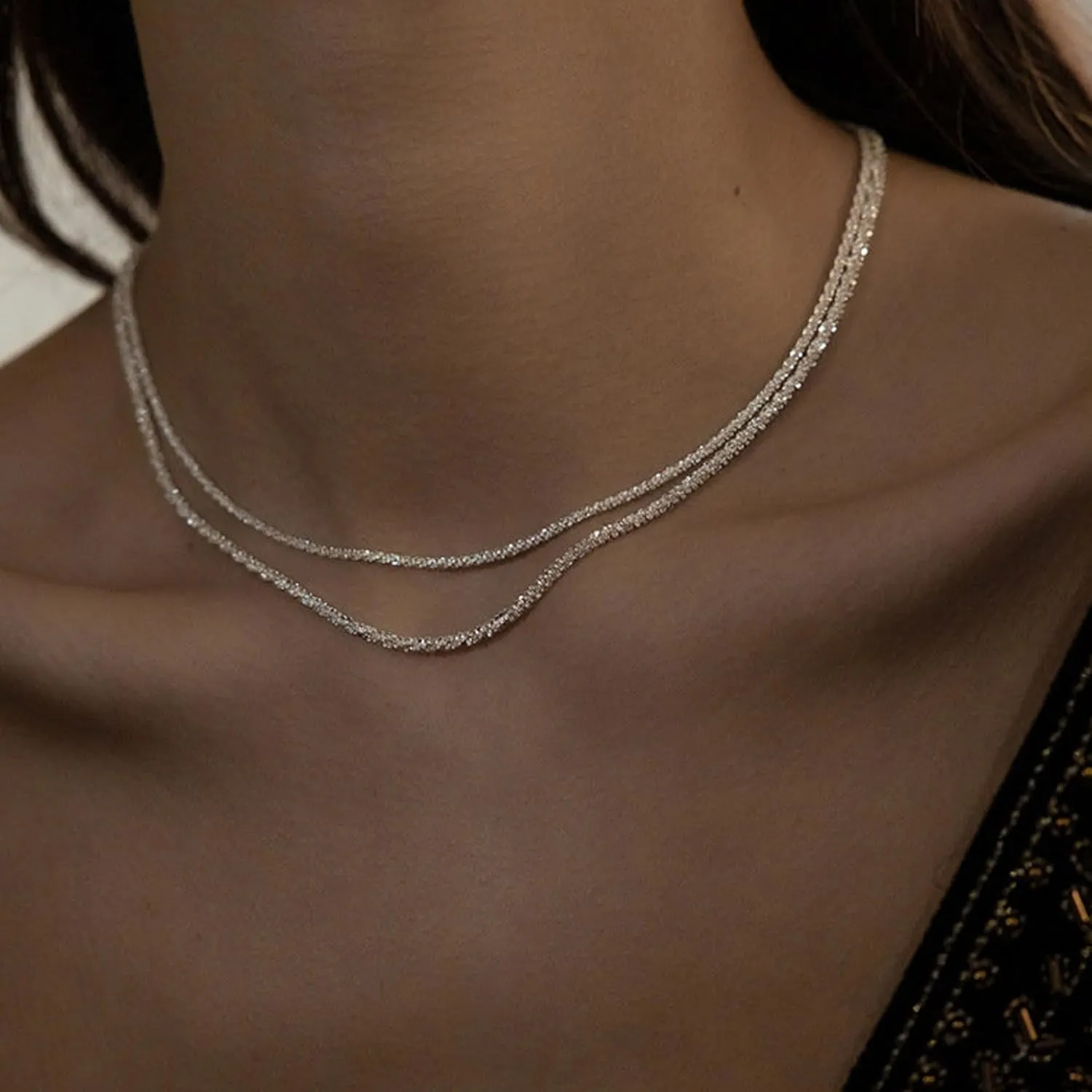 Layered Necklaces for Women, 14k Gold Plated Layering Herringbone Paperclip Chain Necklace Simple Gold Choker Necklaces for Women Trendy Dainty Gold Necklace Set Stacked Gold Jewelry for Women
