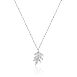 Leaf Cubic Zirconia Necklace Sterling Silver Necklace for Women Crystal Necklace Pendant Dainty Necklace Cz Necklaces for Gift
