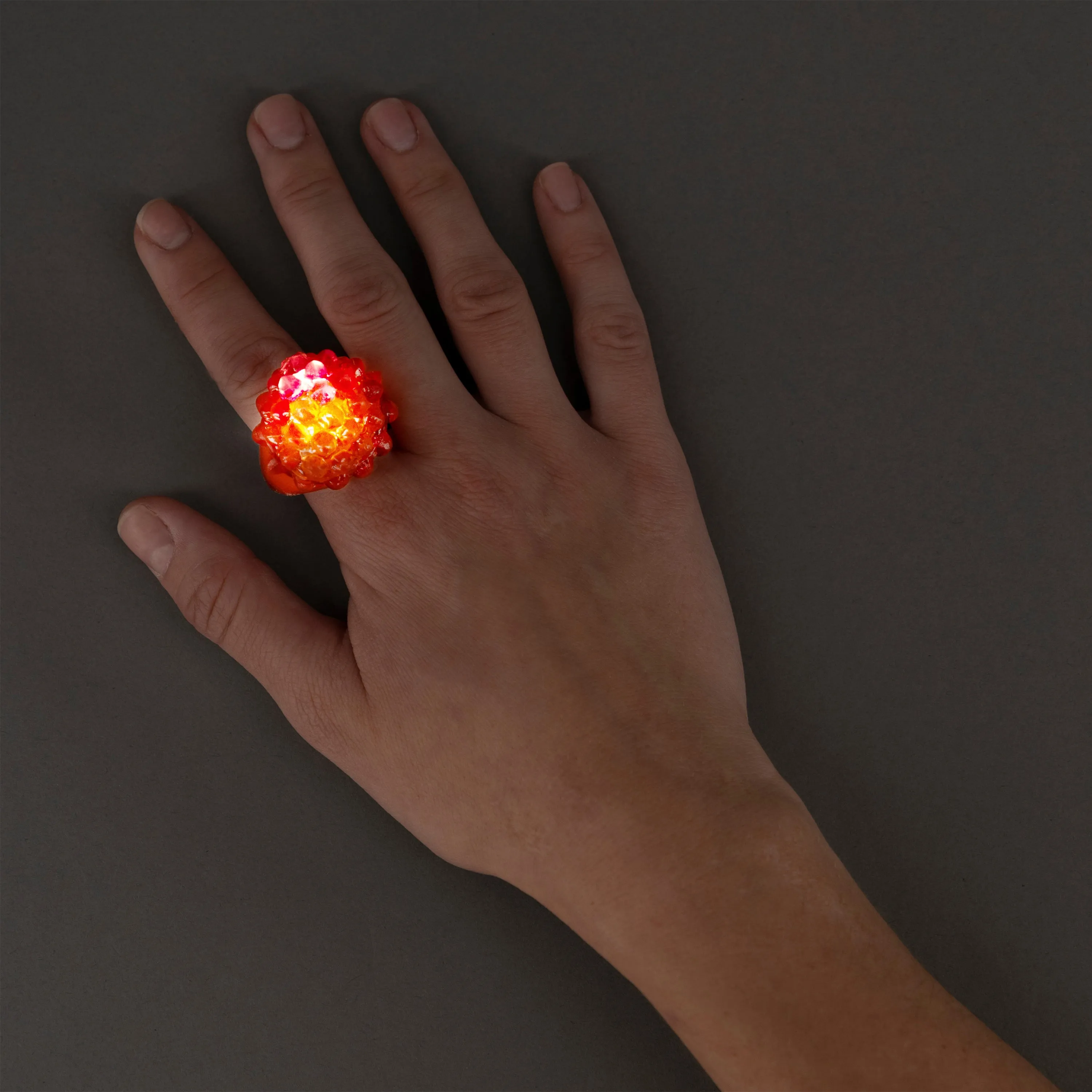 LED Light Up Flashing Patriotic Red White And Blue Bumpy Rings