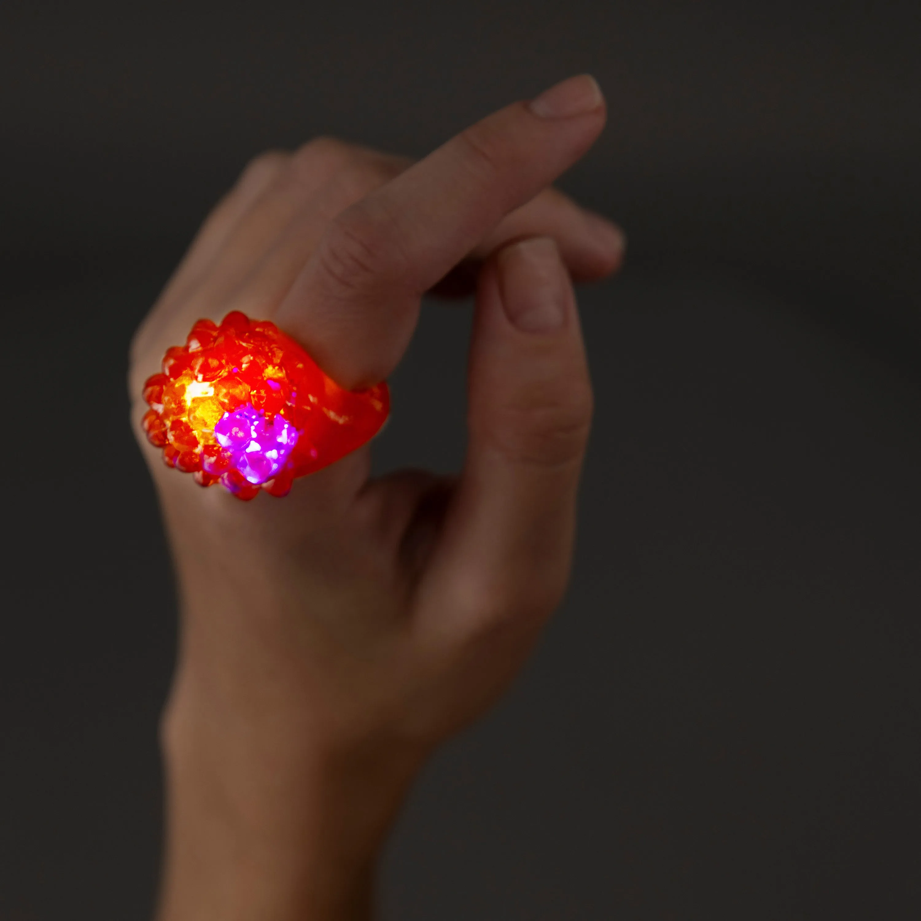LED Light Up Flashing Patriotic Red White And Blue Bumpy Rings