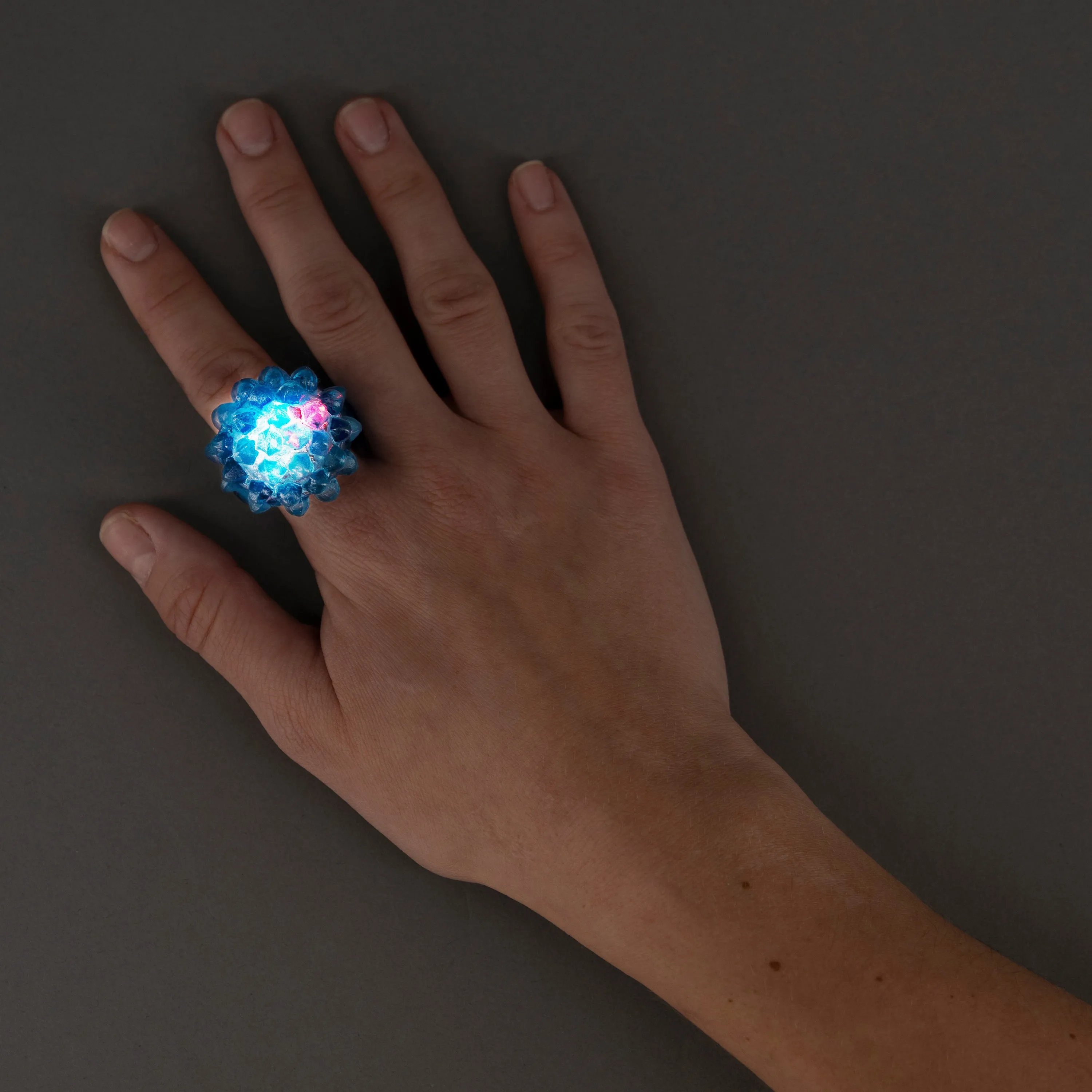 LED Light Up Flashing Patriotic Red White And Blue Bumpy Rings