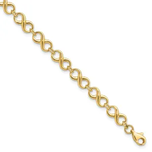 Leslie 14k Yellow Gold Polish Infinity Bracelet