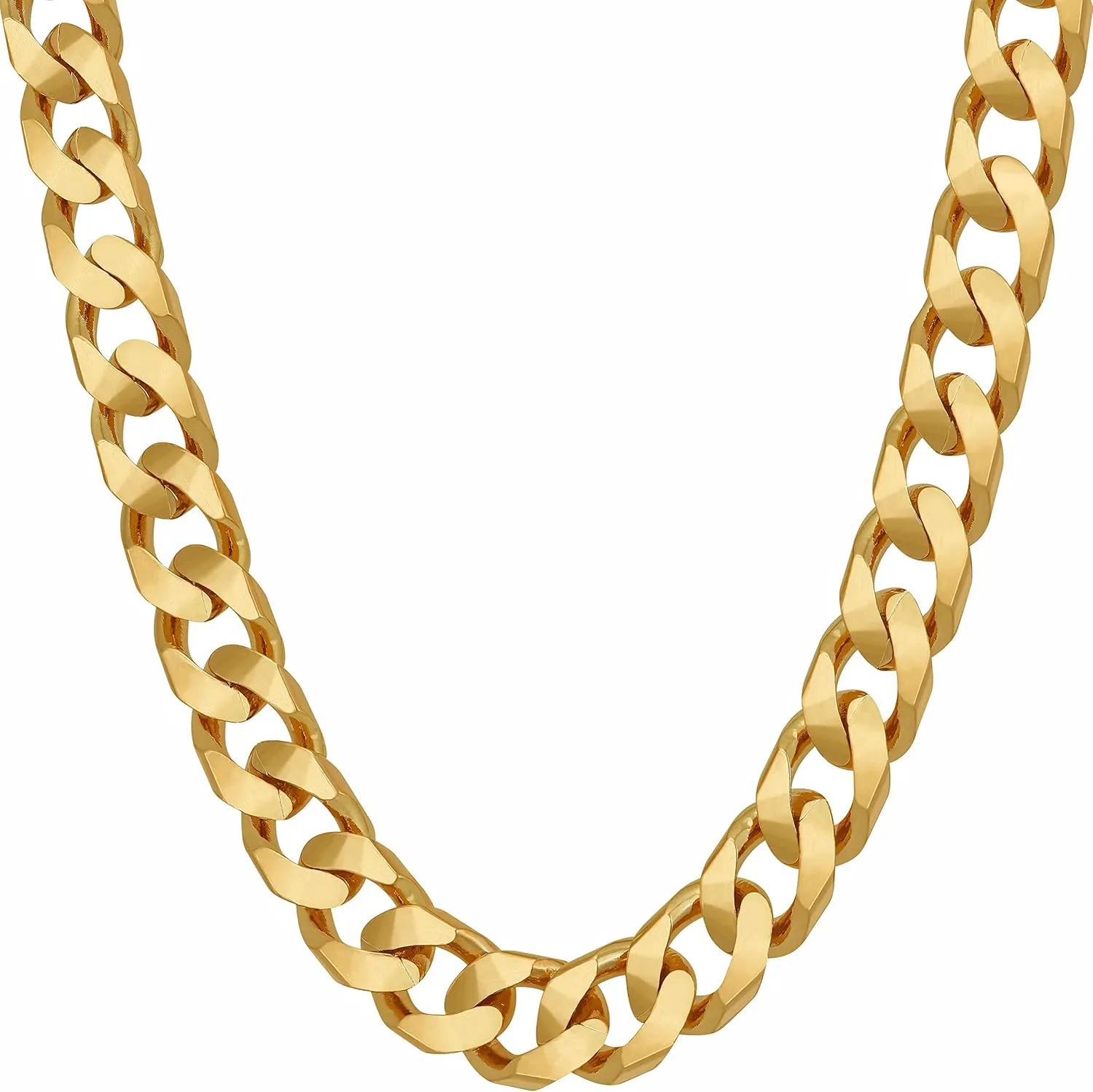 LIFETIME JEWELRY 8mm Cuban Curb Link Chain Necklaces for Women & Men 24k Gold Plated