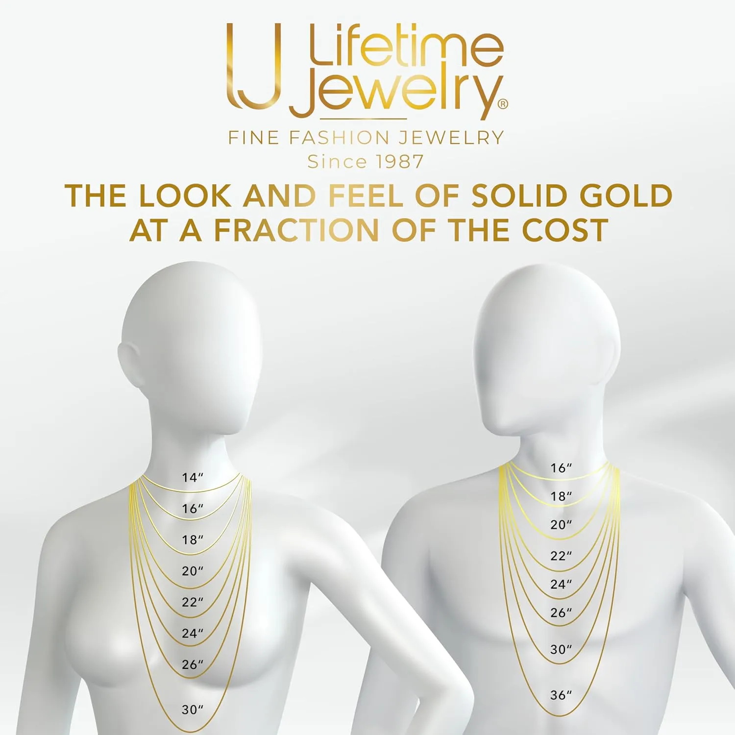 LIFETIME JEWELRY 8mm Cuban Curb Link Chain Necklaces for Women & Men 24k Gold Plated