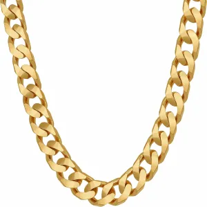 LIFETIME JEWELRY 8mm Cuban Curb Link Chain Necklaces for Women & Men 24k Gold Plated